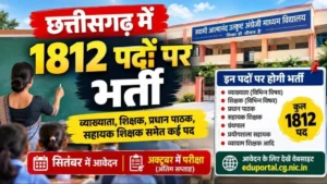स्वामी आत्मानंद स्कूलों में बंपर भर्ती: 1812 पदों पर निकली वैकेंसी, सितंबर में आवेदन और अक्टूबर में परीक्षा