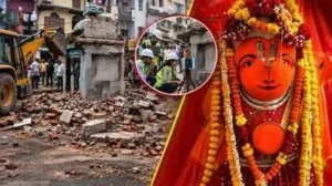 मशीनें हार गईं, 170 साल पुरानी हनुमान प्रतिमा टस से मस नहीं हुई! सड़क चौड़ीकरण के लिए हटाने पहुंचा प्रशासन, आखिरकार रोकनी पड़ी कोशिश